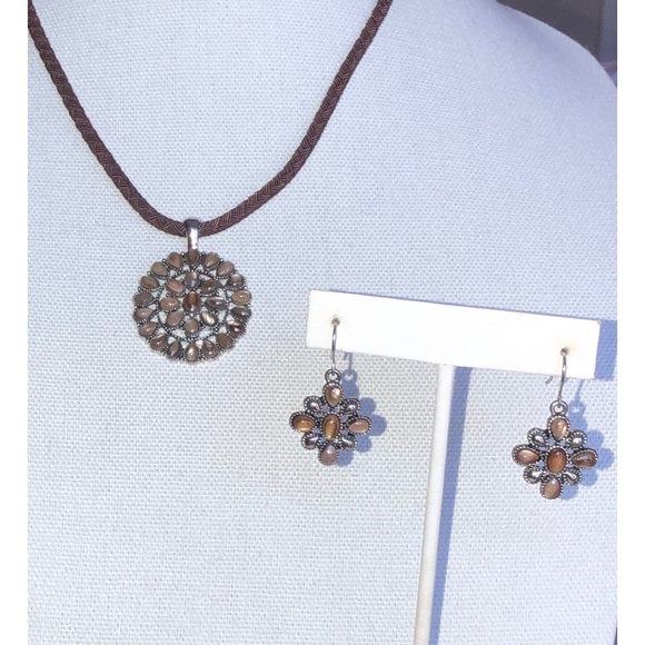 Chaps Jewelry 2piece Set Chaps Mother Of Pearl Necklace Earrings Poshmark